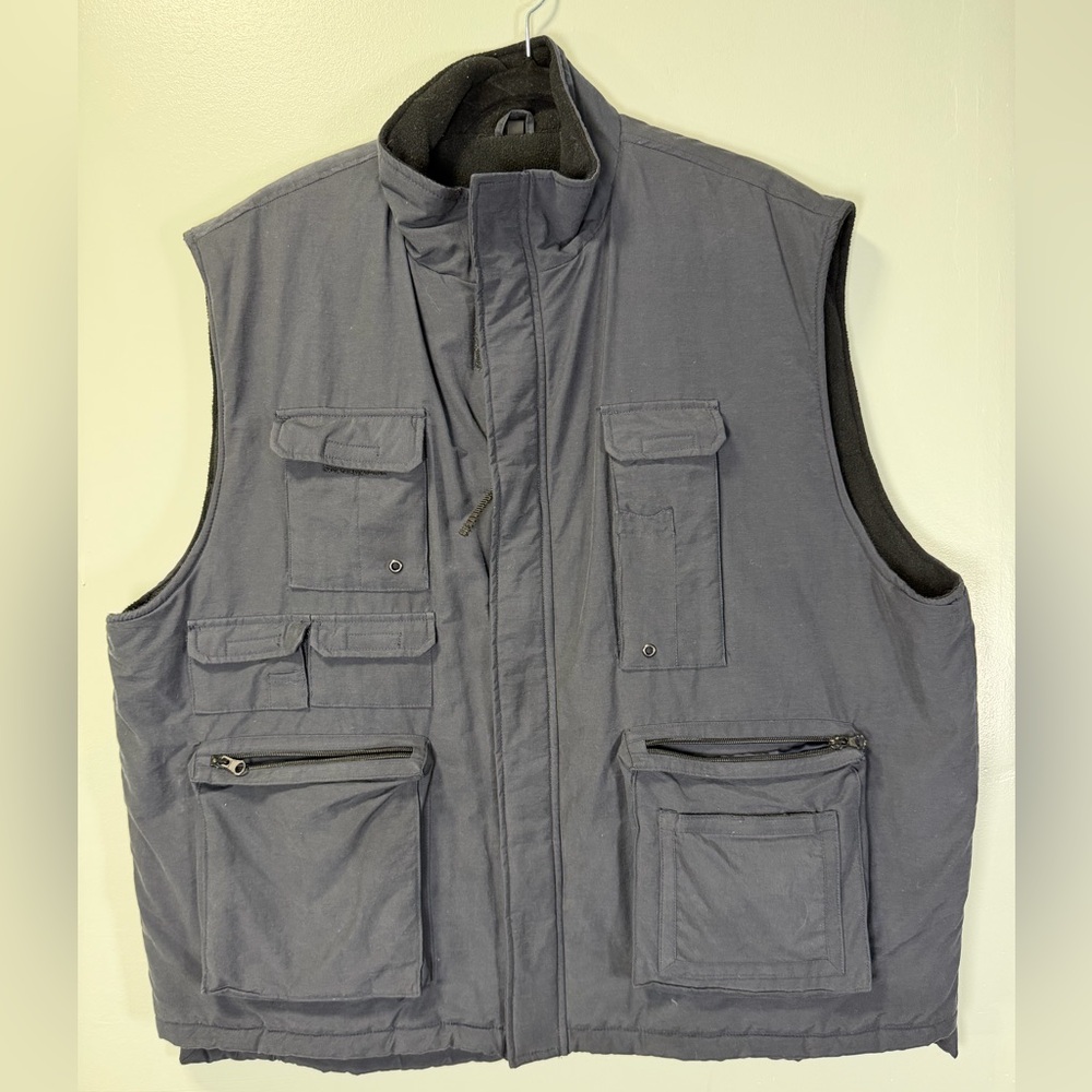 Men's‎ Charcoal North Bay Outdoor Fleece Lined Utility Vest 2X